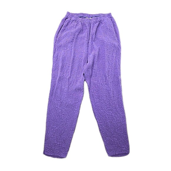URU Kristine St. Rrik Silk Pants Womens One Size Purple Elastic Waist Pull On - Picture 1 of 10